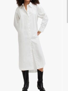 all saints imogen shirt dress Classic White Button-Front Shirt Dress Size 4